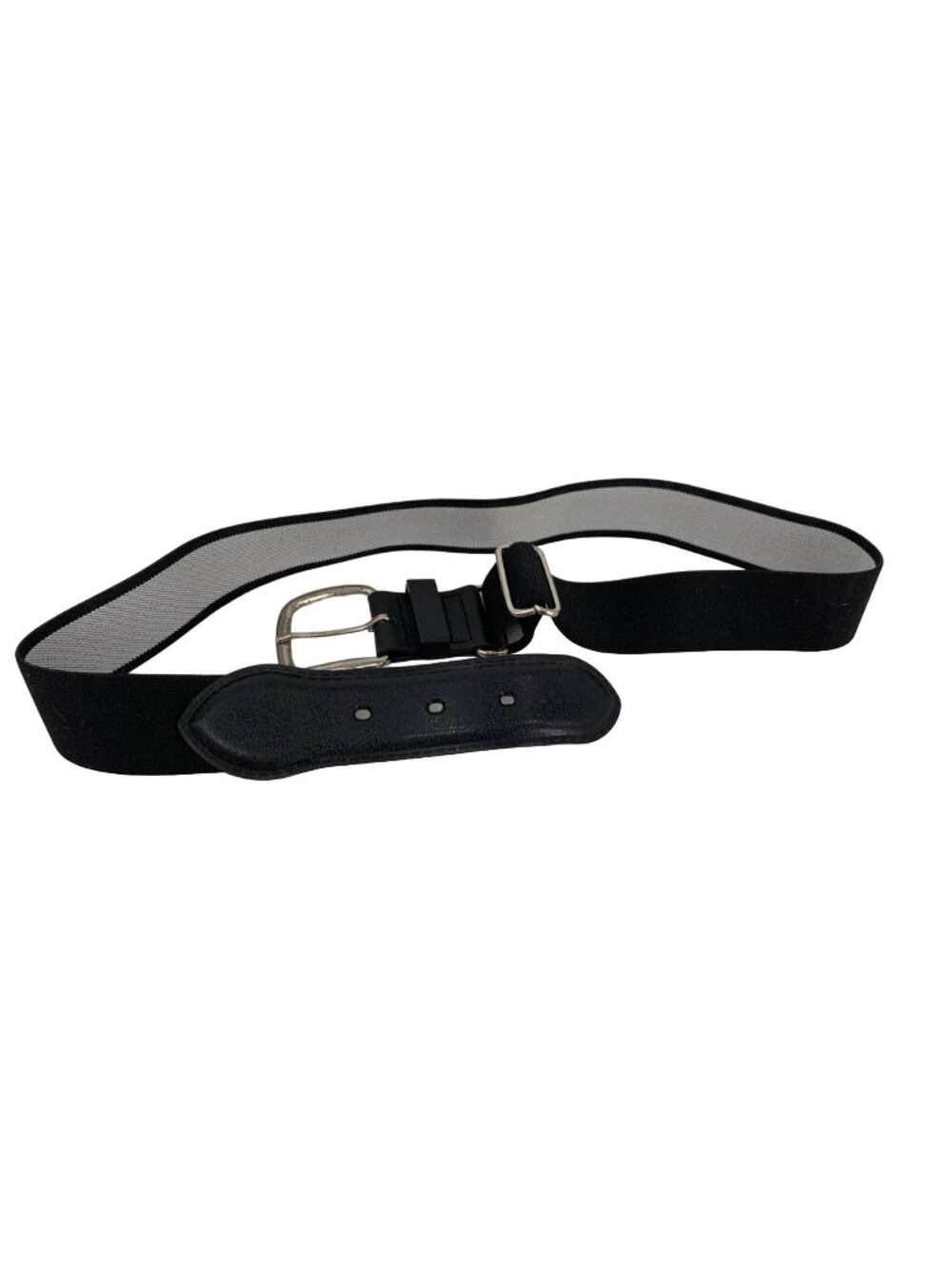 Adidas Black Adjustable Elastic Belt With Leather Details And Buckle - Made In T